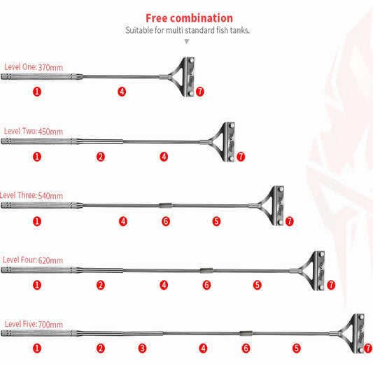 Seatorch GZ-700 Titanium Alloy Algae Scraper | Universal for Seawater & Freshwater Aquariums
