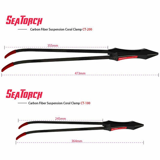 Seatorch Aquarium CT Series Carbon Fiber Semi-Suspended Coral Clamp - Lightweight Carbon Fiber Material, Semi-Suspended Design, Ergonomic Grip for Easy Operation