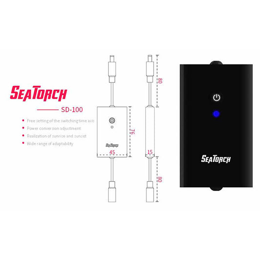 Seatotrch Aquarium SD-100 Series Intelligent Dimmer - Timer Function for Simulating Day/Night Cycles, Easy Plug-and-Play Installation, Safe for Aquatic Life