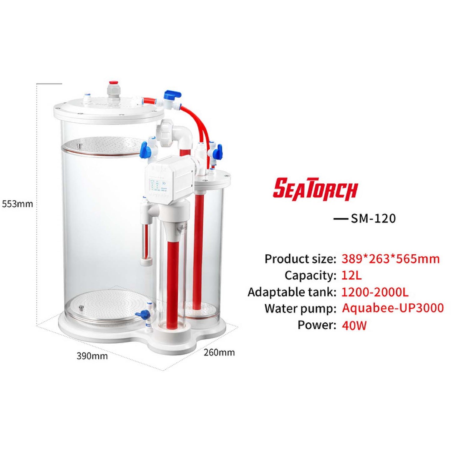 Seatorch SM Series Calcium Reactor Marine Source Calcium Anti-coral Tank Sea Tank Coral Bone Titration Super Mixture,SM-40 SM-60 SM-80 SM-120