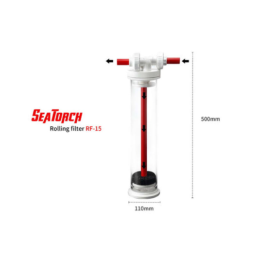 Seatotrch Aquarium RF Series Bean Bucket Rolling Filter (Without Pump) Corrosion-Resistant Material, Enhances Water Clarity for Aquariums