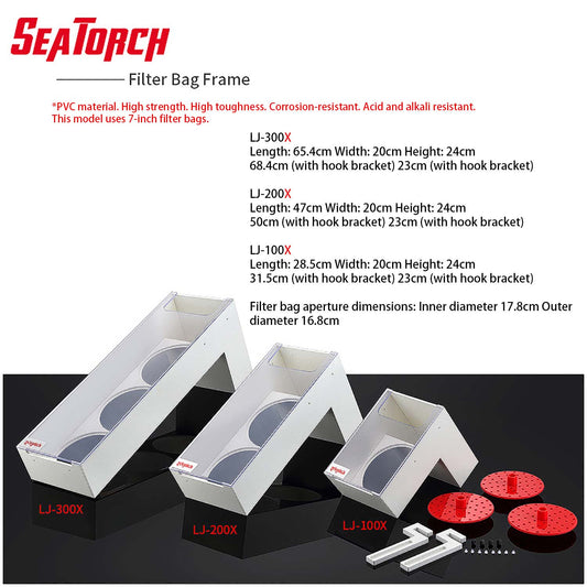 Seatorch Aquarium LJ Series Filter Box, Overflow Hole Design To Prevent Clogging, Honeycomb Structure, Low Maintenance Cost, Improve The Clarity Of Aquarium Water Quality