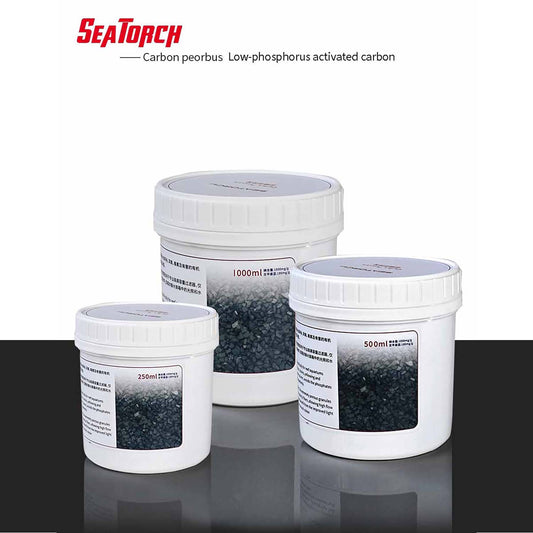 Seatotrch Aquarium CP Series Low-Phosphorus Activated Carbon - High Adsorption Capacity, Ideal for Freshwater/Saltwater Tanks, Maintains Water Clarity