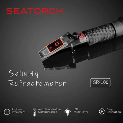 Seatotrch Aquarium SR-100 Optical Salinity Meter - High-Precision Detection, Fast Reading, Suitable for Marine Aquariums/Aquaculture