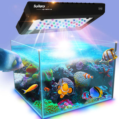 Seatotrch Aquarium LM Series Intelligent Sea Water Lamp – Smart Temp Management + Easy Remote Control + Full-Spectrum Light for LPS/SPS Coral Growth