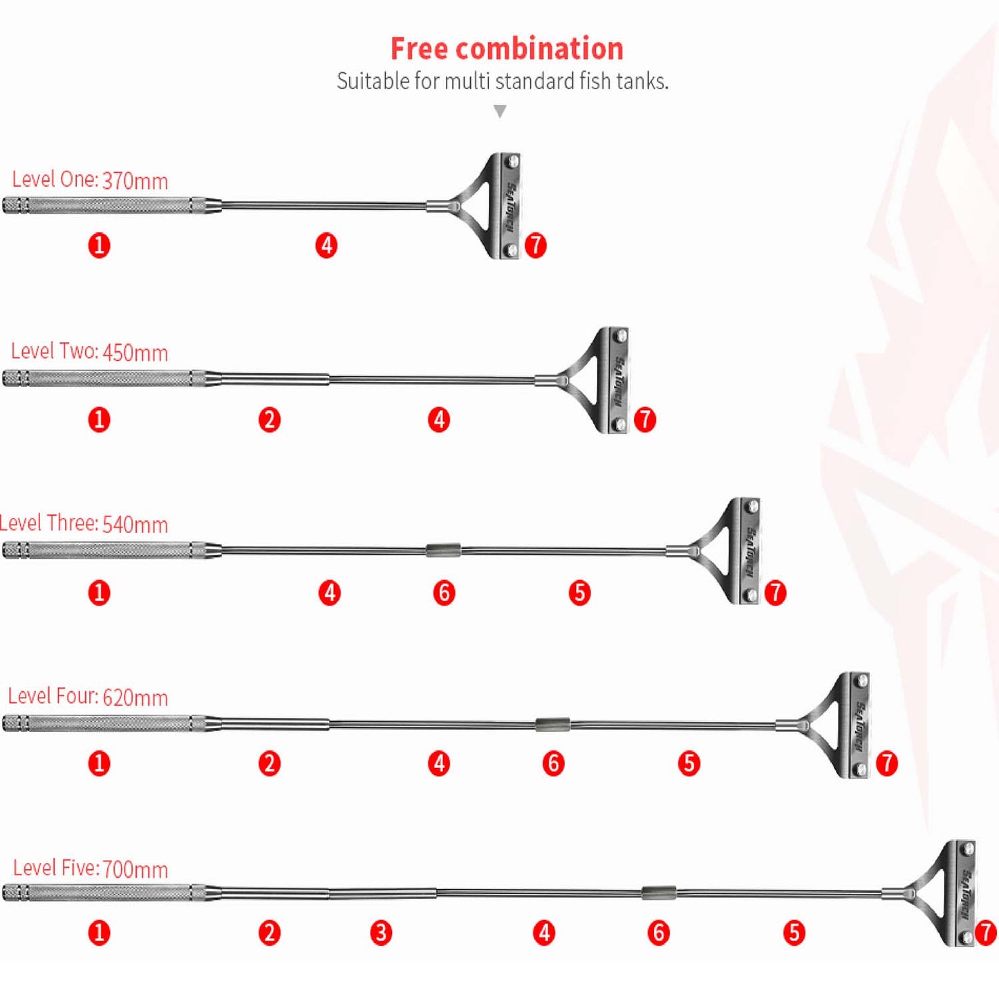 Seatorch GZ-700 Titanium Alloy Algae Scraper | Universal for Seawater & Freshwater Aquariums