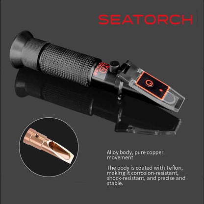 Seatotrch Aquarium SR-100 Optical Salinity Meter - High-Precision Detection, Fast Reading, Suitable for Marine Aquariums/Aquaculture