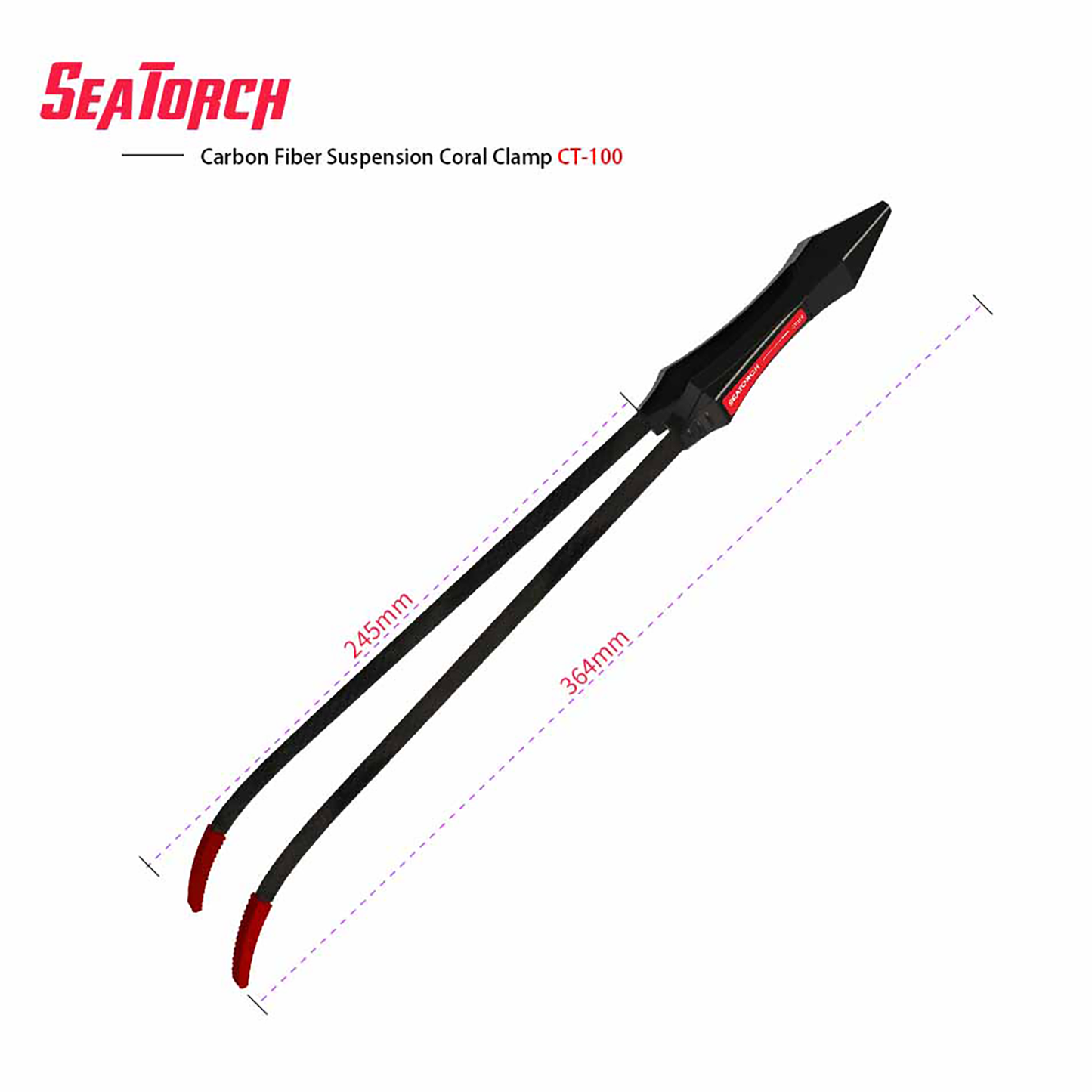 Seatorch Aquarium CT Series Carbon Fiber Semi-Suspended Coral Clamp - Lightweight Carbon Fiber Material, Semi-Suspended Design, Ergonomic Grip for Easy Operation
