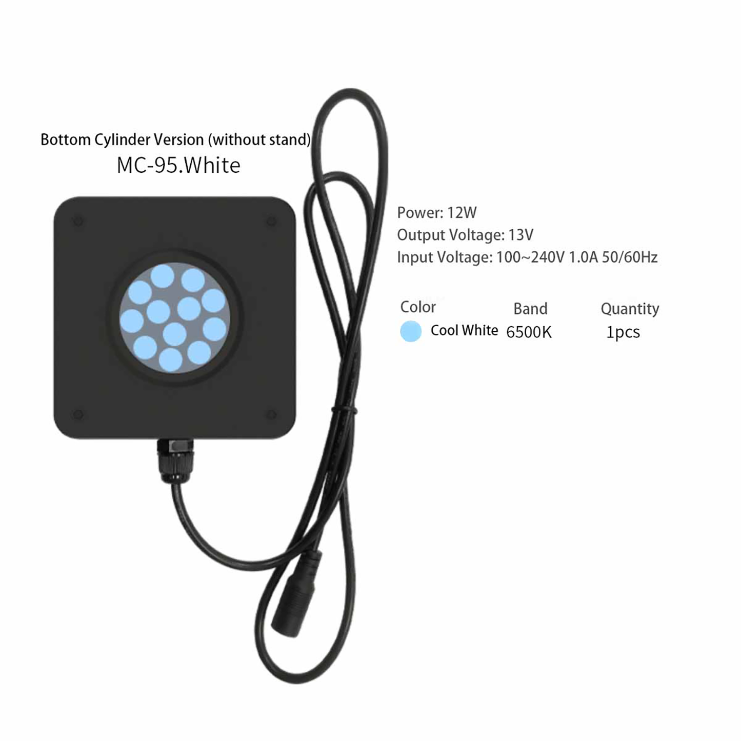 Seatotrch Aquarium MC-95 Series Algae Tank Light,Turbo Cooling Fan,Efficient and Stable