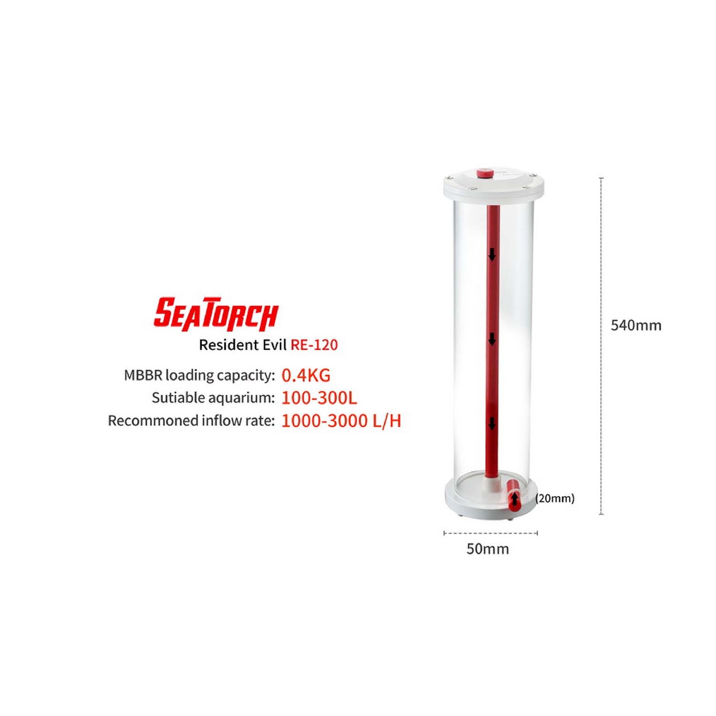 Seatorch Aquarium RE Series Built-in Bioreactor - Supports Series & Parallel Connection, Fits Various Fish Tank Sizes, Effective Bacteria Cultivationd effectively cultivates bacteria