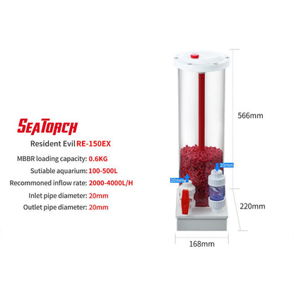 Seatotrch Aquarium RE Series External Bioreactors Series/Parallel Connection Supported, Suitable for All Sizes of Fish Tanks, Effective Bacteria Cultivation