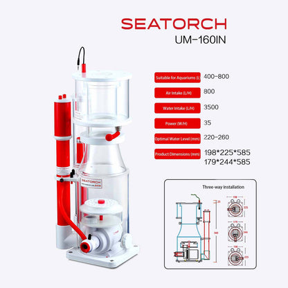 Seatorch Ultra-Marine Smart Protein Skimmer UM Series - Inverter Needle Pump, Quiet Operation, Physical Anti-Surge, Ideal for Marine Tanks