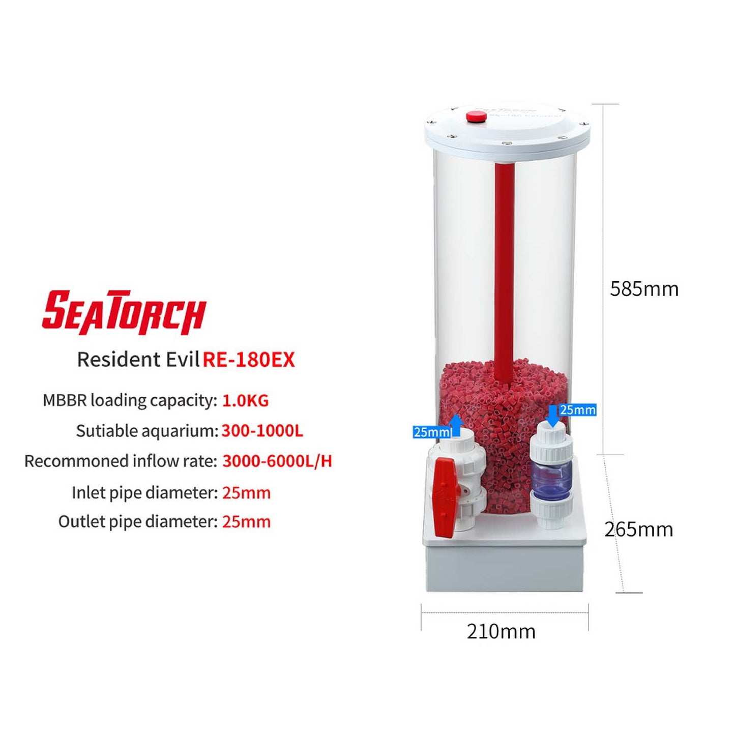Seatotrch Aquarium RE Series External Bioreactors Series/Parallel Connection Supported, Suitable for All Sizes of Fish Tanks, Effective Bacteria Cultivation
