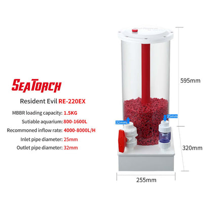 Seatotrch Aquarium RE Series External Bioreactors Series/Parallel Connection Supported, Suitable for All Sizes of Fish Tanks, Effective Bacteria Cultivation