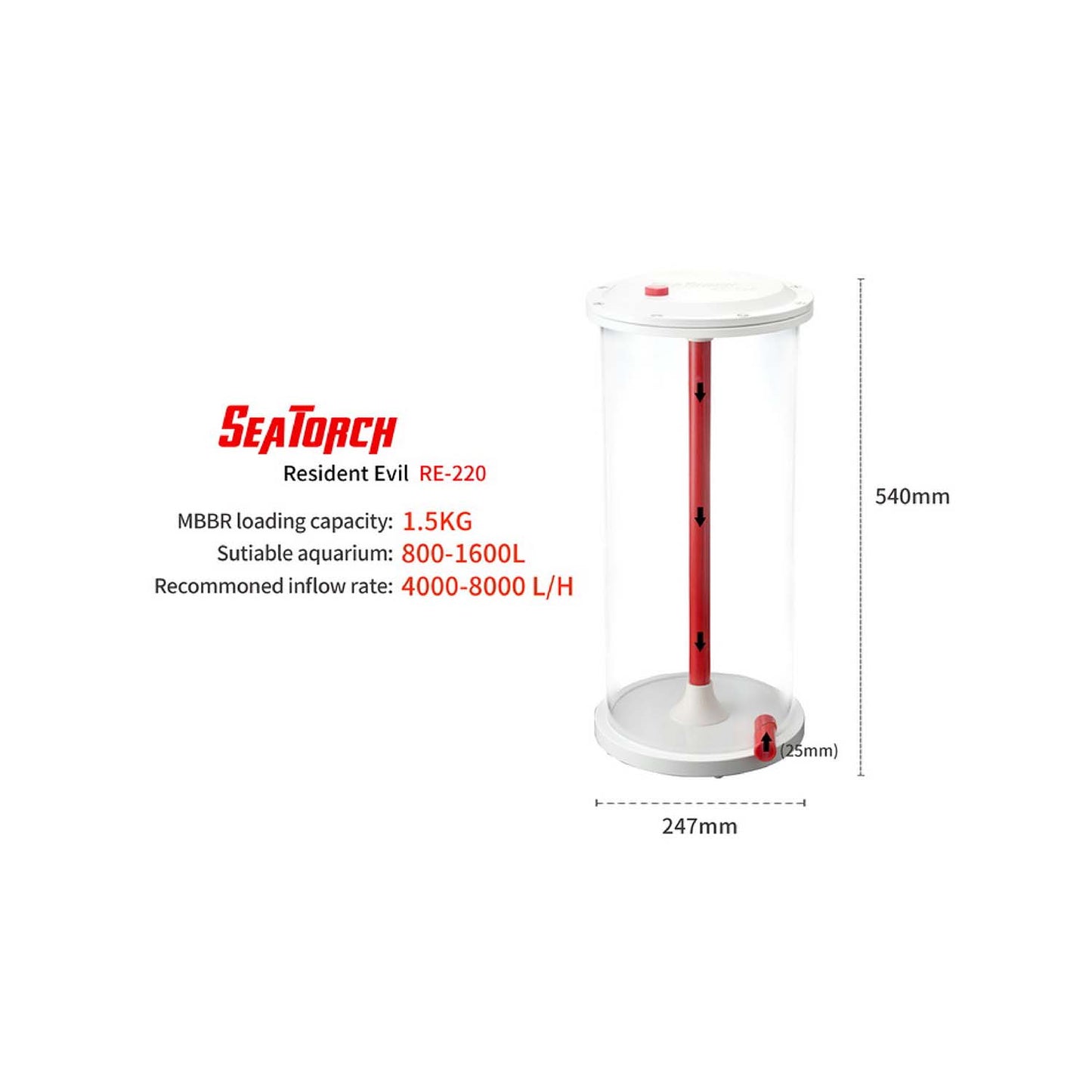 Seatorch Aquarium RE Series Built-in Bioreactor - Supports Series & Parallel Connection, Fits Various Fish Tank Sizes, Effective Bacteria Cultivationd effectively cultivates bacteria