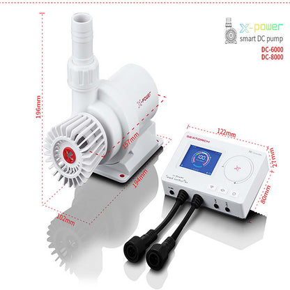 Seatotrch Aquarium X Power Series Intelligent Variable Frequency/Seawater Desalination Amphibious Pump - Smart LCD Display, Aluminum Alloy Heat Sink, Marine Ecosystem-Friendly