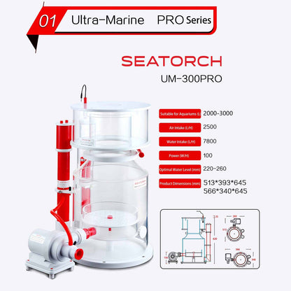 Seatorch Ultra-Marine Smart Protein Skimmer UM Series - Inverter Needle Pump, Quiet Operation, Physical Anti-Surge, Ideal for Marine Tanks