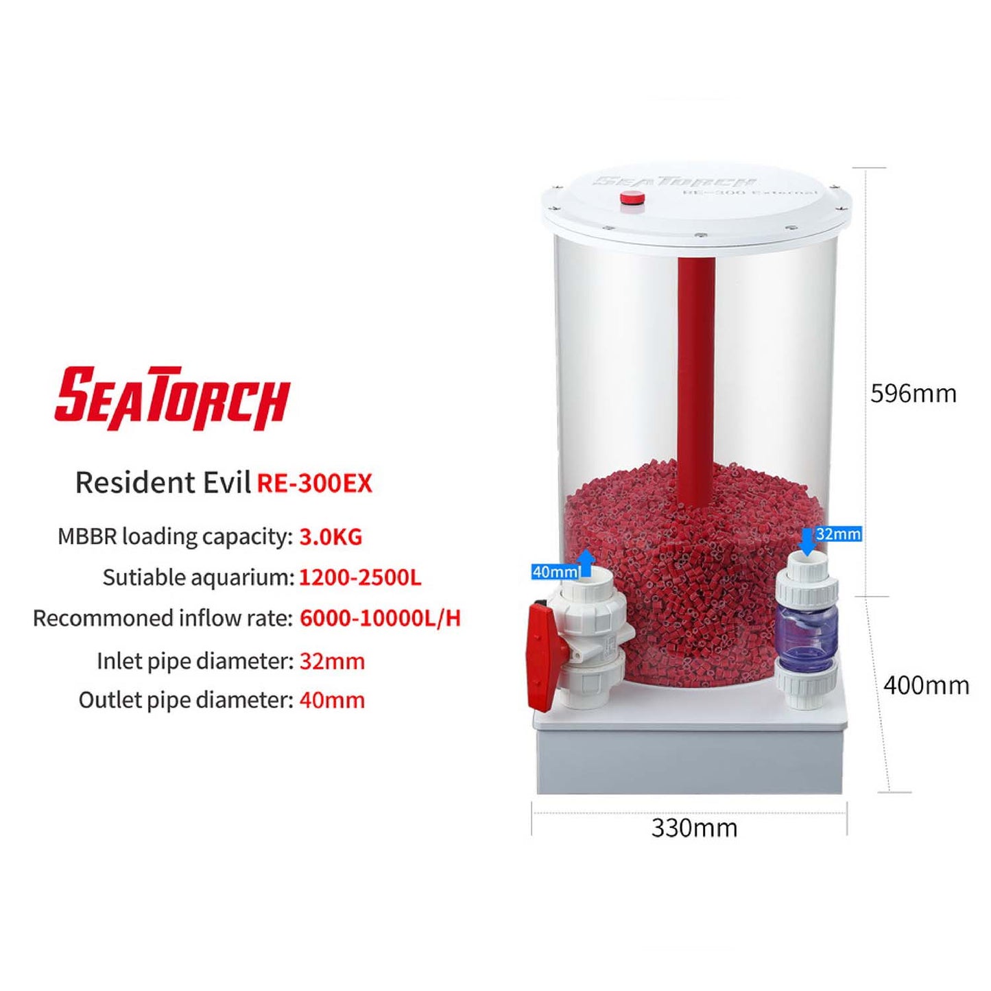 Seatotrch Aquarium RE Series External Bioreactors Series/Parallel Connection Supported, Suitable for All Sizes of Fish Tanks, Effective Bacteria Cultivation