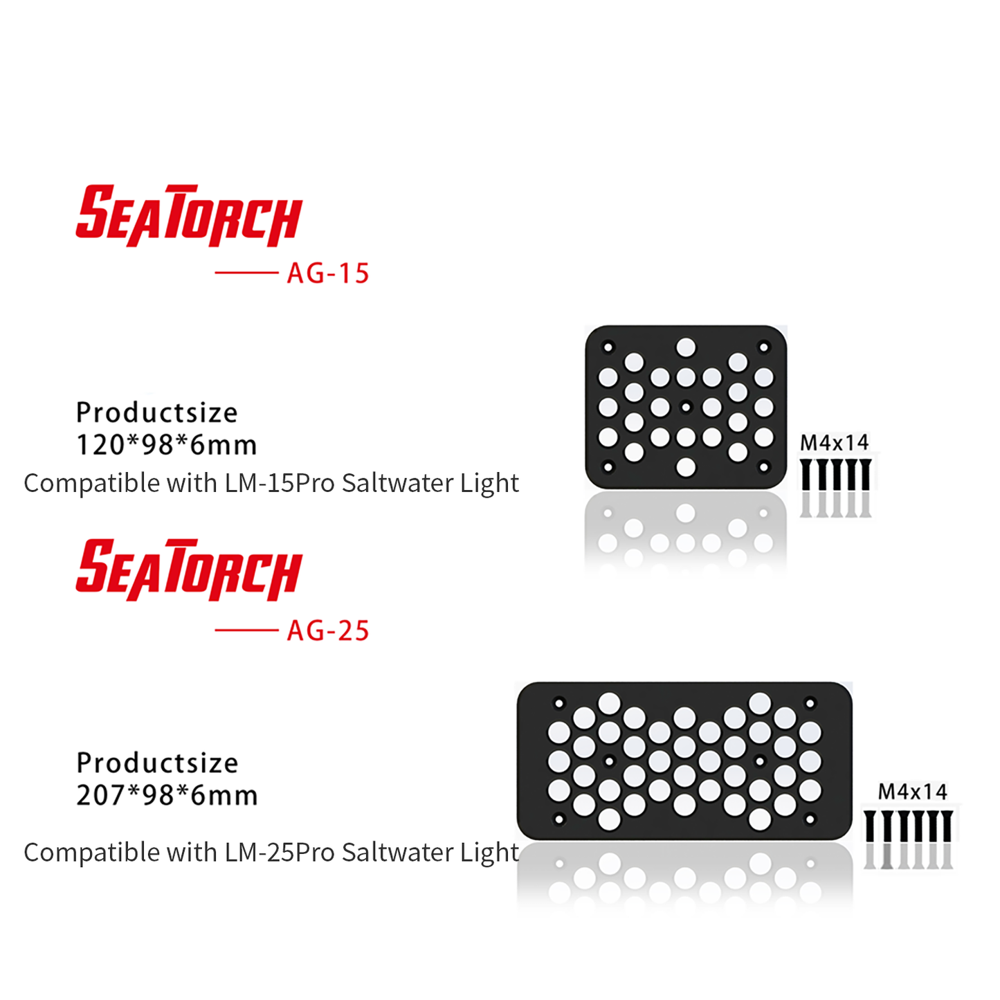Seatotrch Aquarium AG Series Anti-glare Reflectors Focus Light And Are Suitable For Use With LM Marine Lights To Protect Coral Health