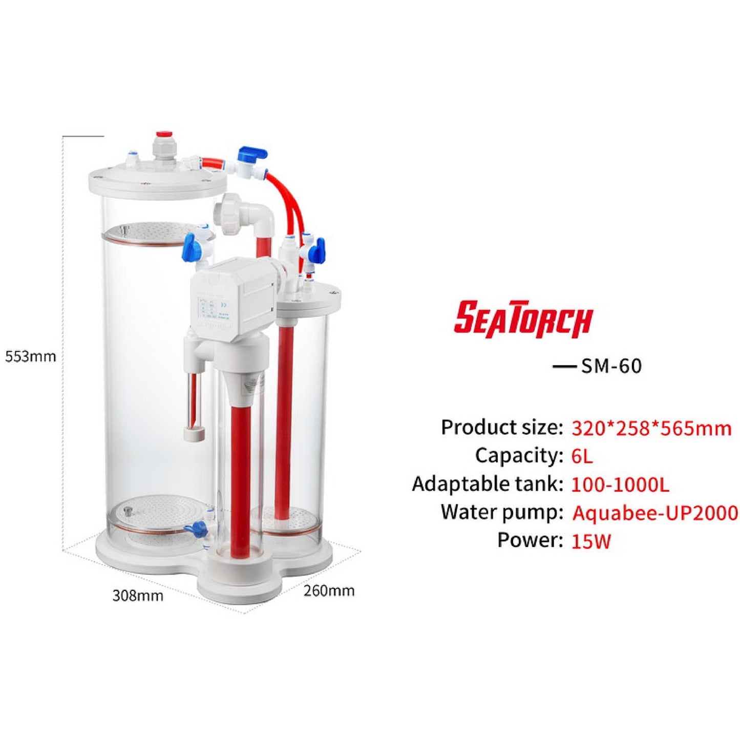 Seatorch SM Series Calcium Reactor Marine Source Calcium Anti-coral Tank Sea Tank Coral Bone Titration Super Mixture，SM-40 SM-60 SM-80 SM-120