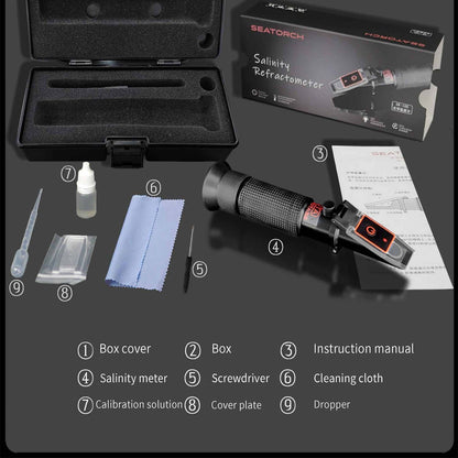 Seatotrch Aquarium SR-100 Optical Salinity Meter - High-Precision Detection, Fast Reading, Suitable for Marine Aquariums/Aquaculture