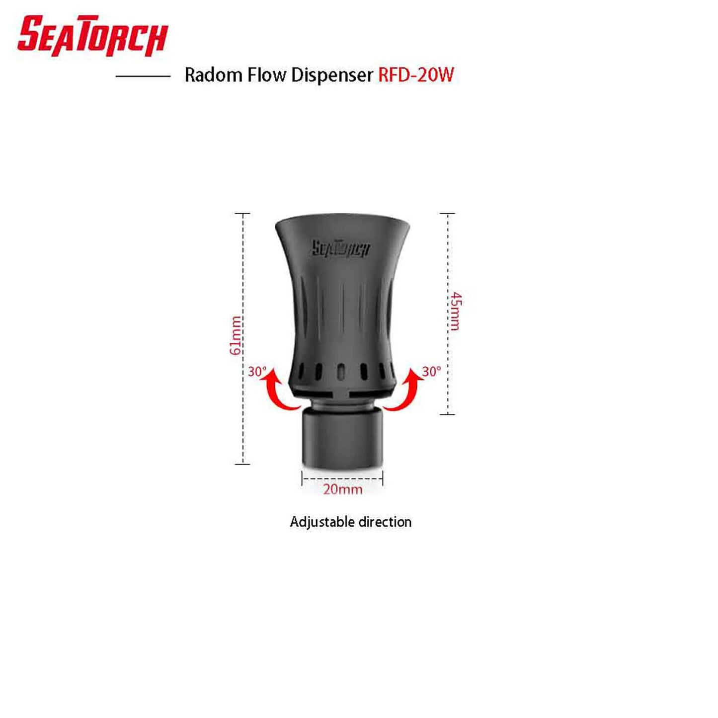 Seatorch Aquarium RFD Series Turbulent Flow Spout - Optimizes Water Movement, Supports Healthy Fish & Plant Life, Corrosion-Resistant Material