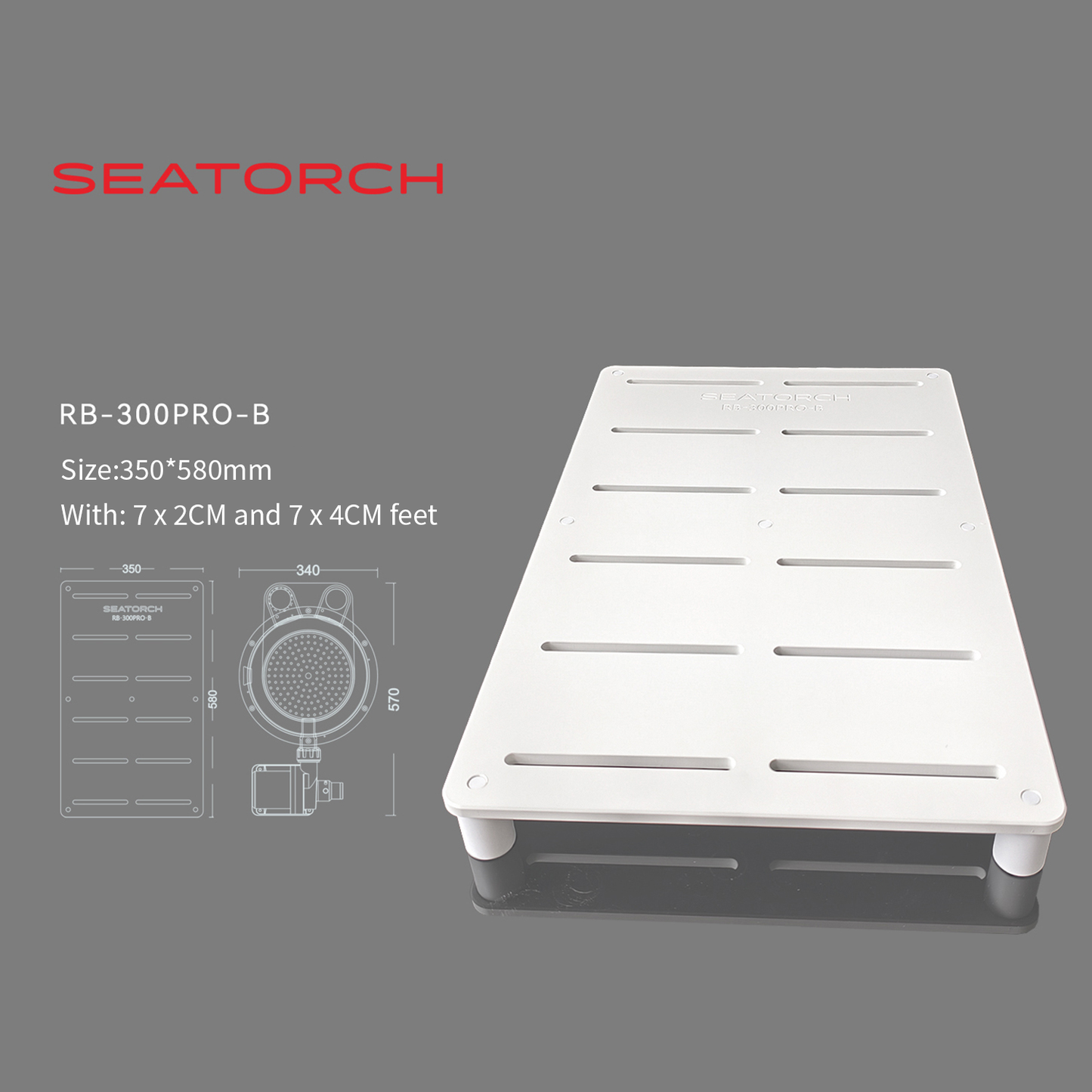 Seatorch RB Series Aquarium Protein Skimmer Liftable Bracket - Corrosion-Resistant Material, 2CM/4CM Foot Pad Optional, Securely Holds Protein Skimmers for Stable Operation