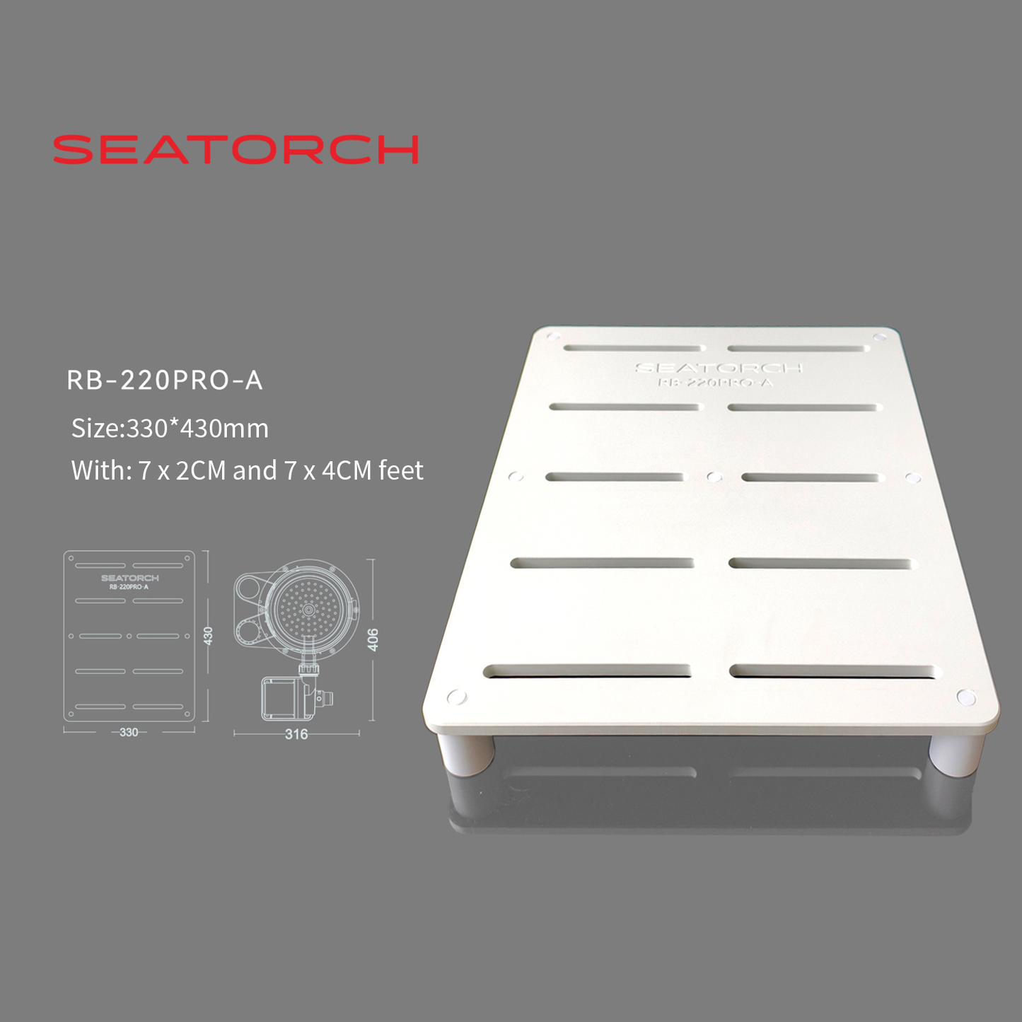 Seatorch RB Series Aquarium Protein Skimmer Liftable Bracket - Corrosion-Resistant Material, 2CM/4CM Foot Pad Optional, Securely Holds Protein Skimmers for Stable Operation