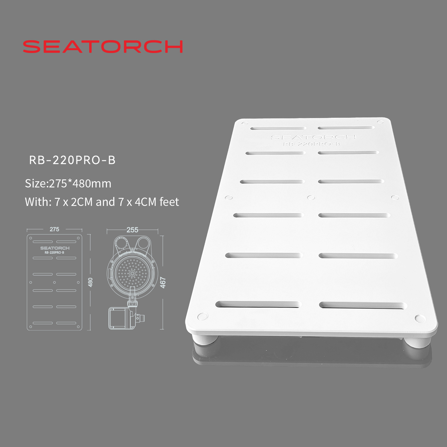 Seatorch RB Series Aquarium Protein Skimmer Liftable Bracket - Corrosion-Resistant Material, 2CM/4CM Foot Pad Optional, Securely Holds Protein Skimmers for Stable Operation