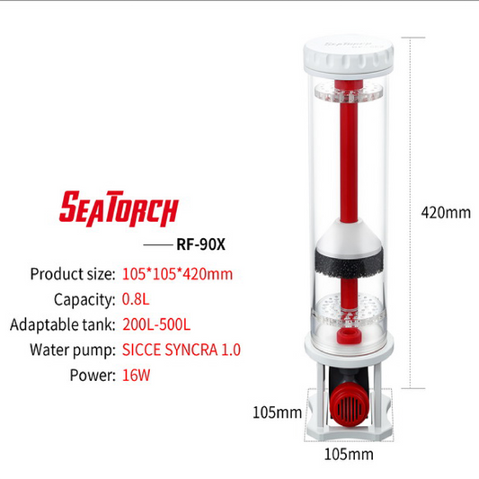 Seatotrch Aquarium RF Series Bean Bucket  With Built-in Pump & Rolling Filter - Corrosion-Resistant, Fits Freshwater/Saltwater Tanks, Enhances Water Purity RF-90X RF-110X