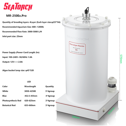 Seatorch Aquarium MR Series External Algae Cultivation Chamber Enhance Biodiversity MR-180Ex MR-250Ex